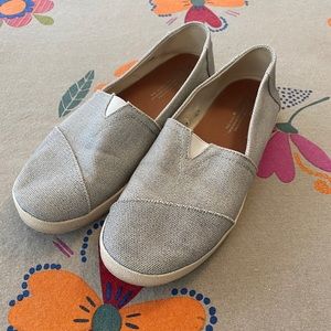 TOMS Avalon Birch Micro Dot Canvas Slip Ons